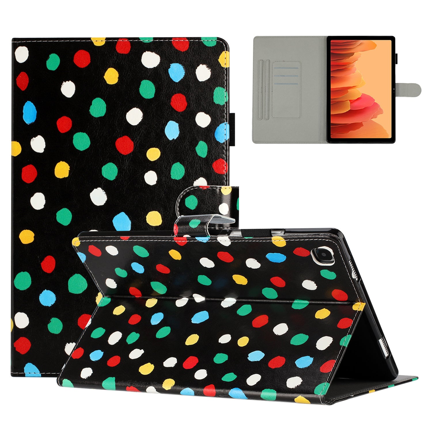 For Samsung Galaxy Tab A7 Lite 8.7-inch T200 / T225 PU Leather Stand Case Dots Pattern Card Holder Tablet Cover For Samsung Galaxy Tab A7 Lite 8.7-inch T200 / T225 PU Leather Stand Case Dots Pattern Card Holder Tablet Cover